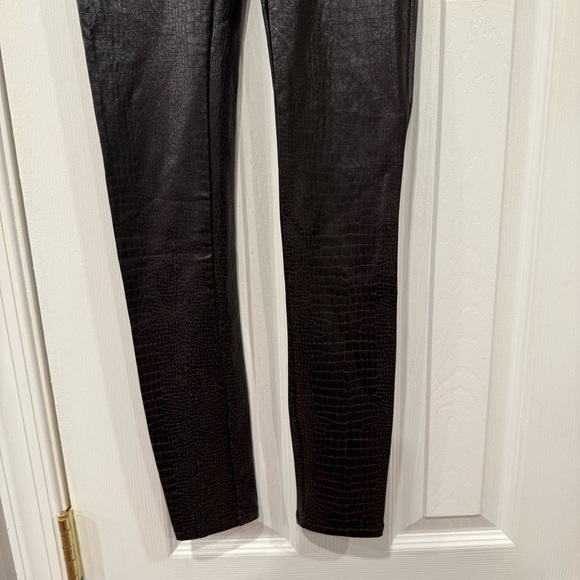 Spanx Faux Leather Croc Leggings Shiny Compression Tights High Rise Small Womens - Picture 3 of 8